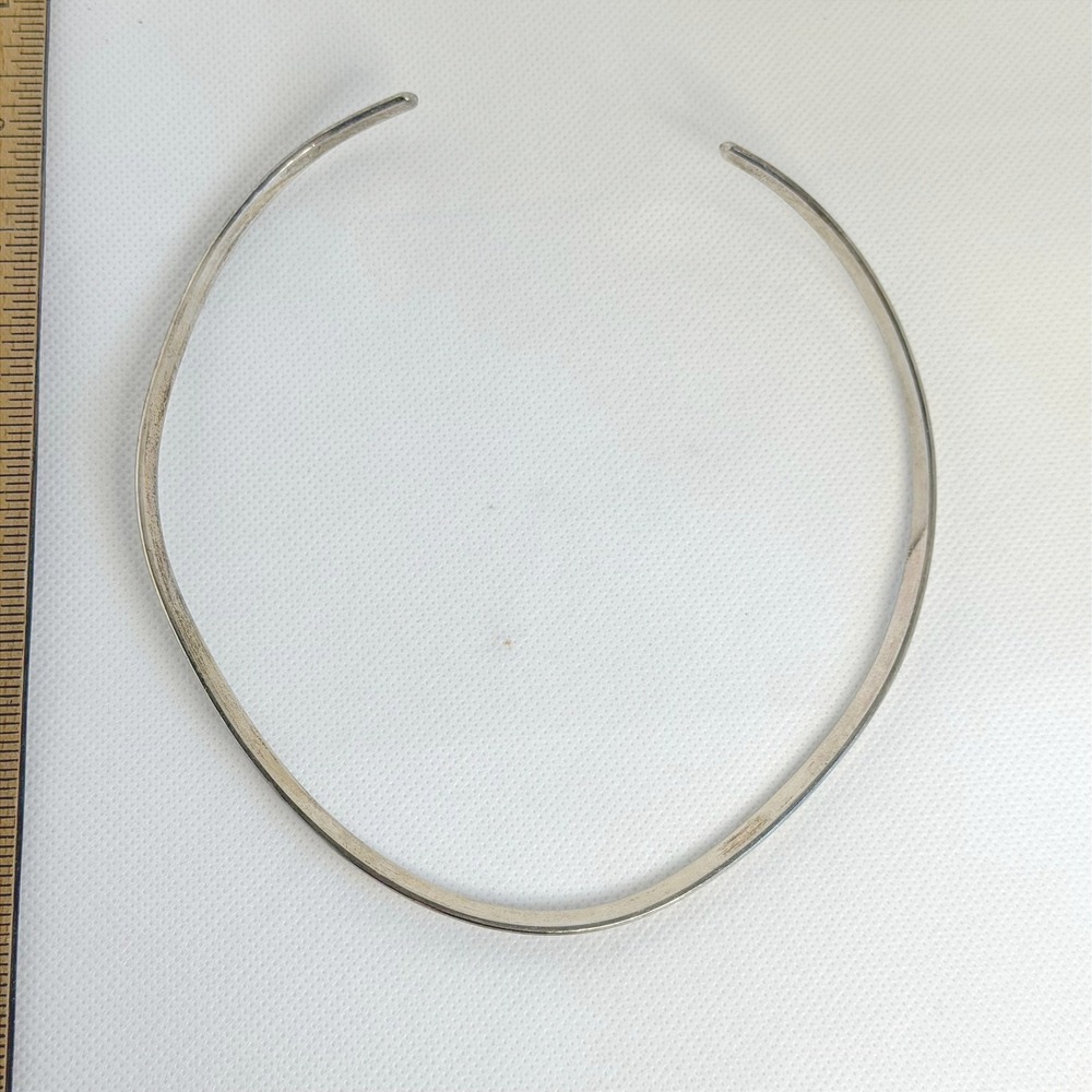 BJ Navajo Sterling Silver Torque Collar Necklace - Picture 3 of 6